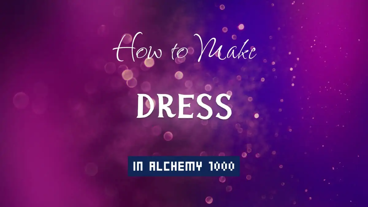 Dress's article title in white font on purple abstract blurred light background