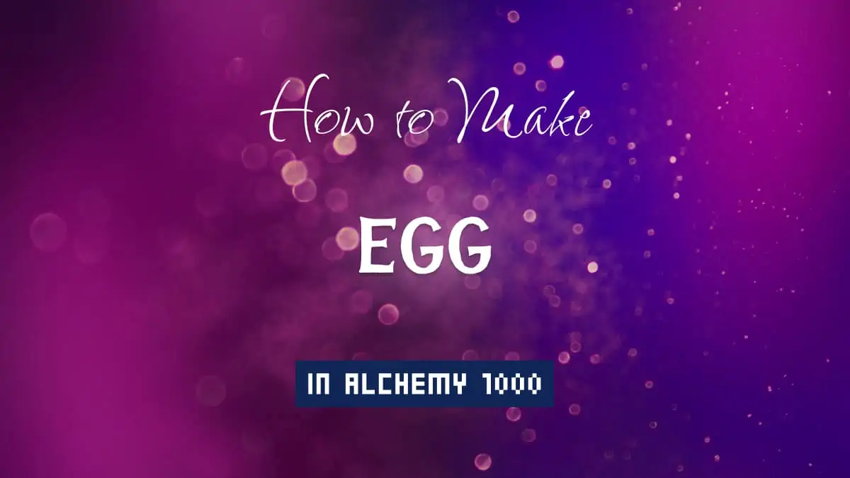 Egg's article title in white font on purple abstract blurred light background