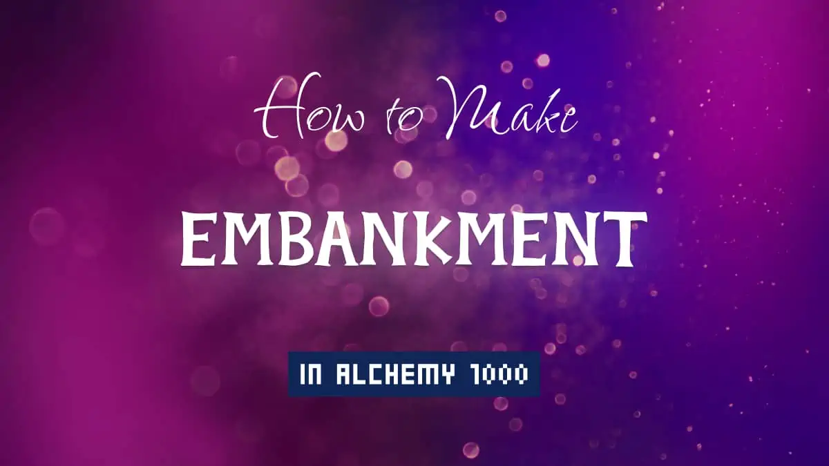 Embankment's article title in white font on purple abstract blurred light background
