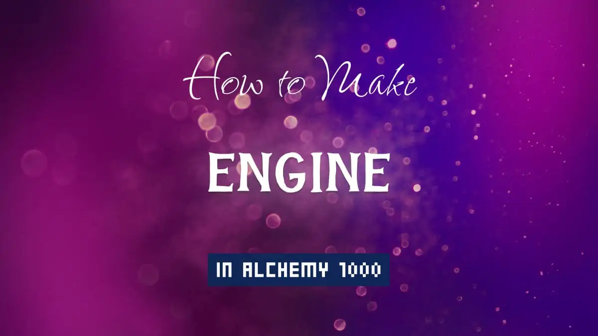 Engine's article title in white font on purple abstract blurred light background