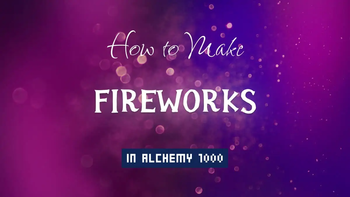 Fireworks's article title in white font on purple abstract blurred light background