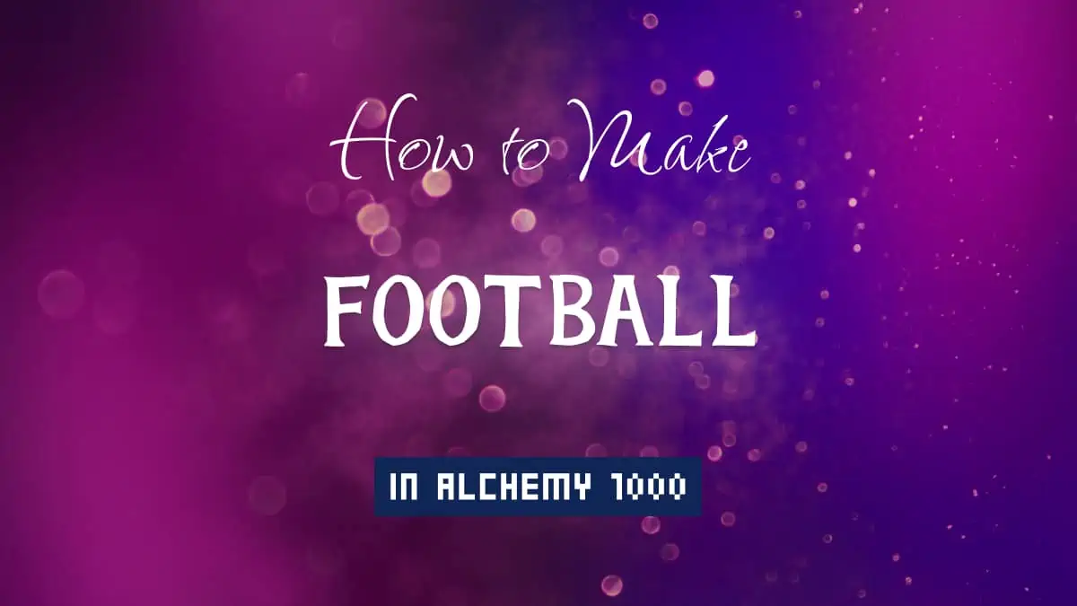 Football's article title in white font on purple abstract blurred light background