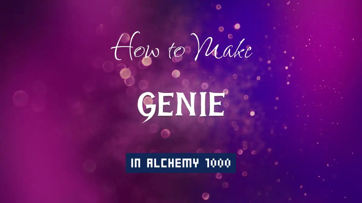 Genie's article title in white font on purple abstract blurred light background