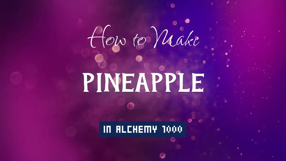 Pineapple's article title in white font on purple abstract blurred light background