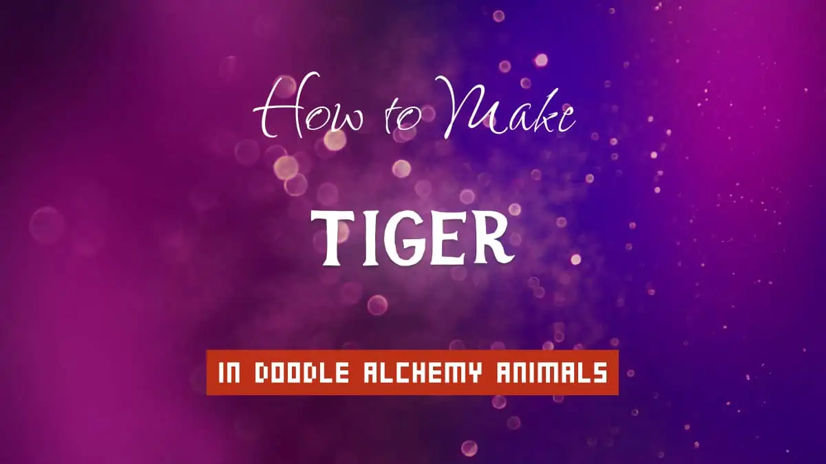 Tiger's article title in white font on purple abstract blurred light background
