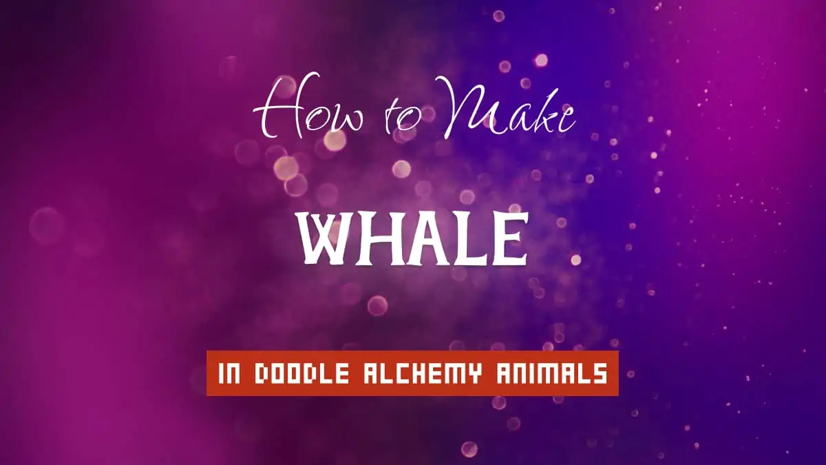 Whale's article title in white font on purple abstract blurred light background