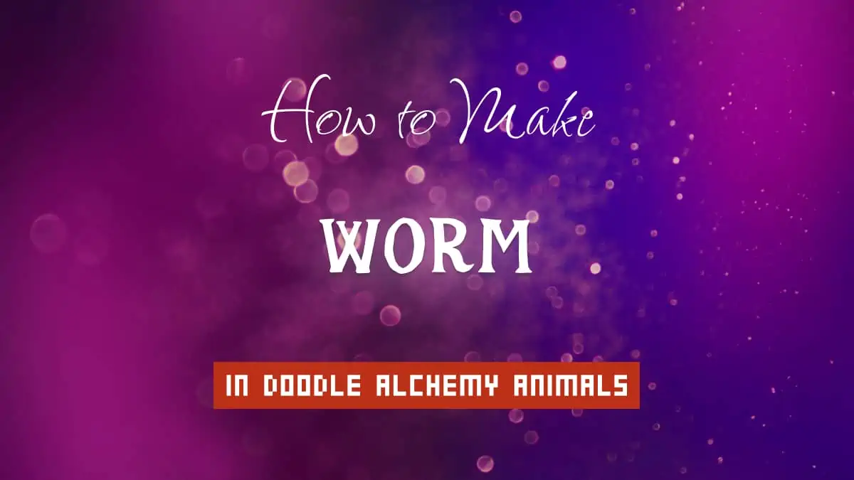 Worm's article title in white font on purple abstract blurred light background