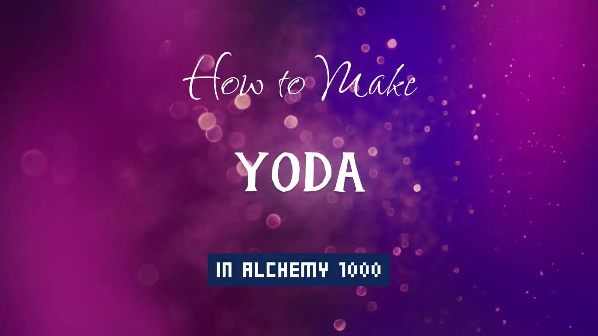 Yoda's article title in white font on purple abstract blurred light background